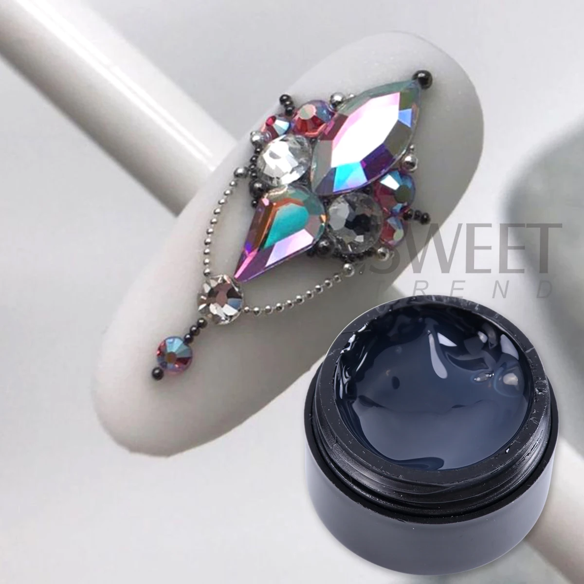 2 زجاجة حجر الراين جيل للأظافر للمجوهرات ثلاثية الأبعاد ديكور لاصق الغراء متعدد الوظائف لزجة النمذجة لتقوم بها بنفسك مانيكير علاج طلاء الأظافر