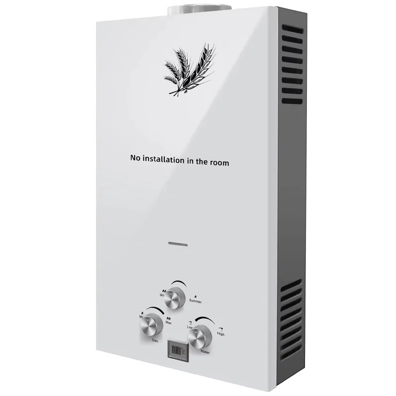 

10L Tankless Instant Propane Gas Water Heater Commercial Stainless Steel Housing Electric Gas Power Source CE Certified 20KW