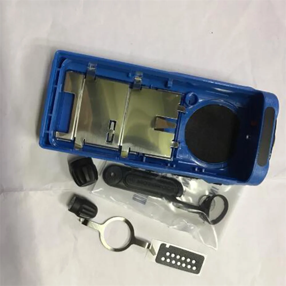 Replacement Blue Shell with Knob Cap Side Cover L for GP328/PRO5150/GP340/HT750 Walkie Talkie Interphone Parts