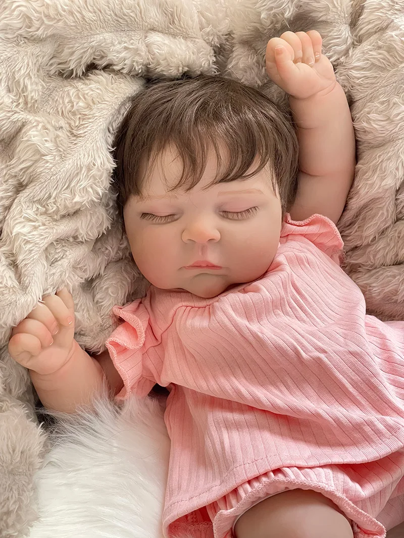 Cokela 20 بوصة/50 سنتيمتر دمية طفل حقيقي تولد من جديد دمية لمسة ناعمة واقعية سيليكون تولد من جديد دمية طفل مع شعر اصطناعي مزروع
