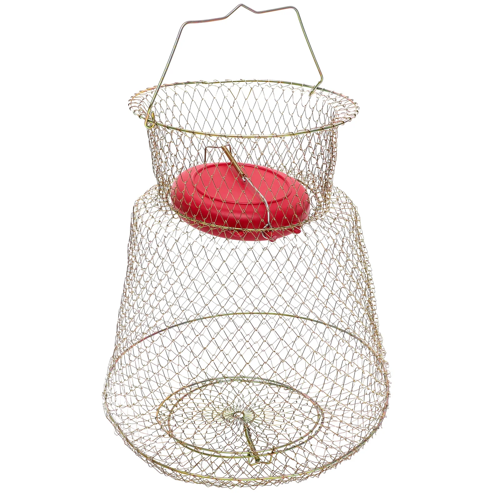 Net Fish Basket Fishnets Collapsible Fishing Netting Mesh Catch The Foldable Trap