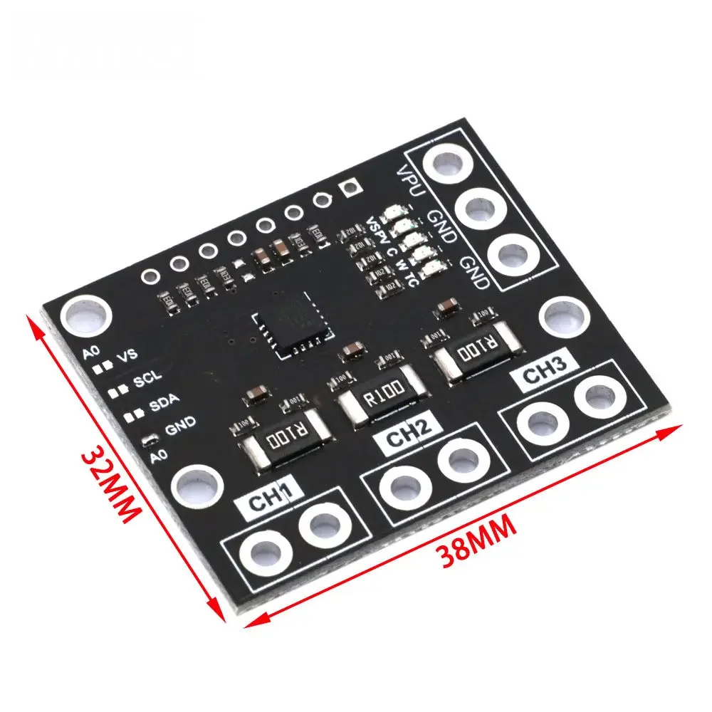 INA3221 Triple-Channel Module, High-Side Measurement, Shunt and Bus Voltage Monitor with I 2C- and SMBUS-Compatible Interface