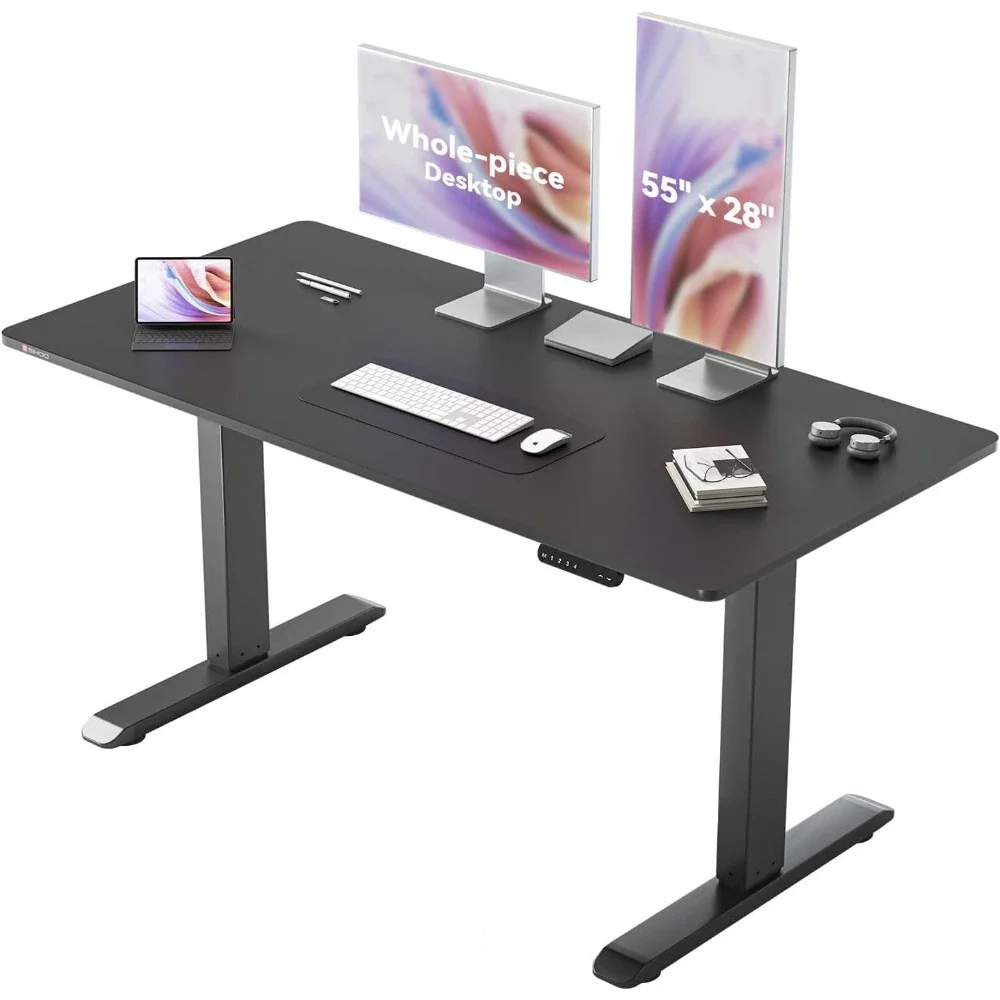 

Electric Standing Desk, Sit-Stand Desk with 4 Memory Height Settings, Ergonomic Adjustable Height Desks Computer Workstation