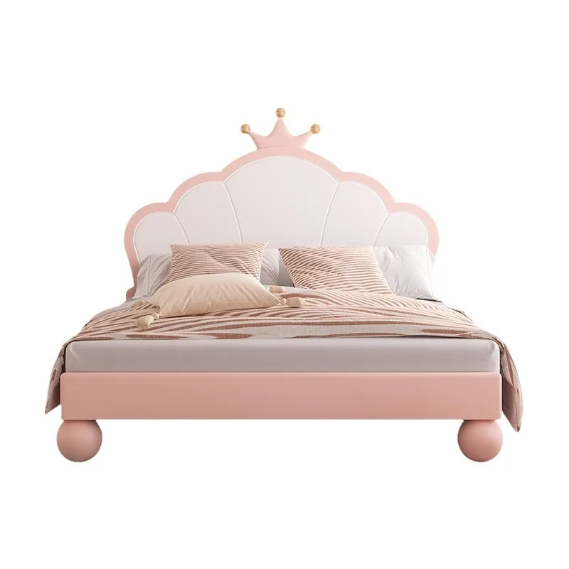 

Wonderful childhood crown princess bed, solid wood children's furniture bed, Nordic style girl dream cloud bed