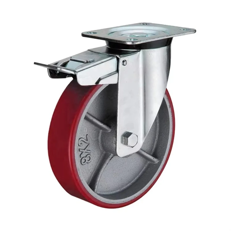 

Universal Wheel Pu Trolley Flat Cart Casters Heavy Duty Iron Core Polyurethane Casters