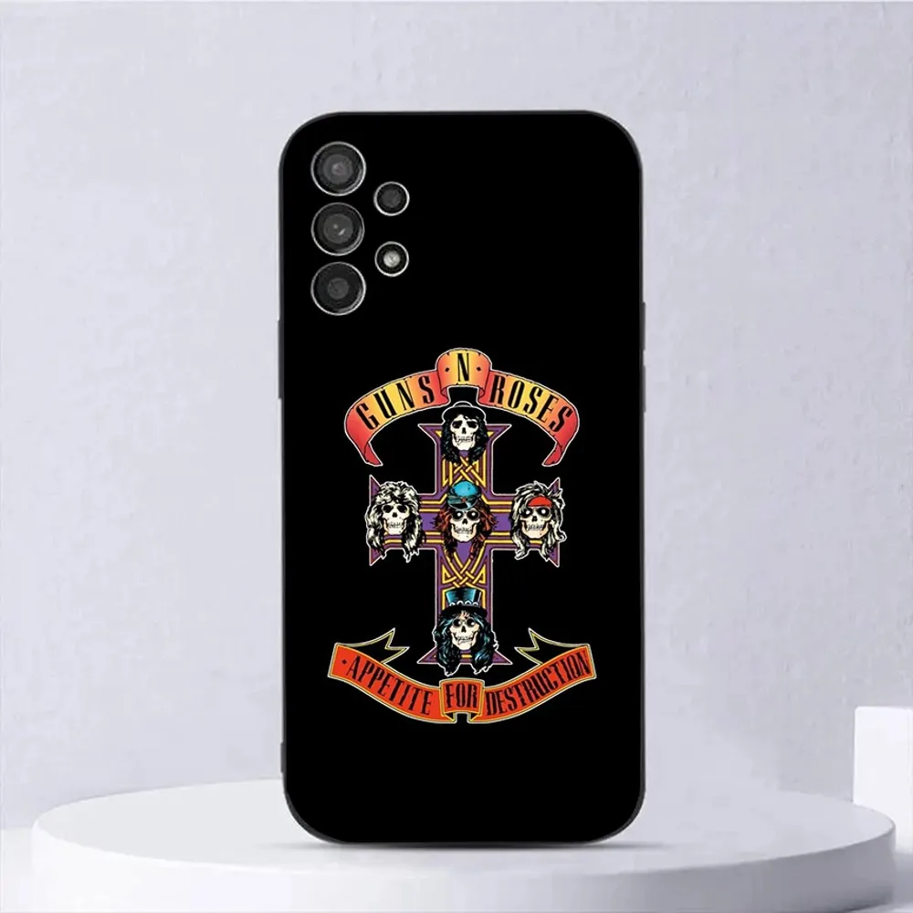 Чехол для телефона Band G-Guns N Roses для Samsung Galaxy A13,A21s,A22,A31,A32,A52,A53,A71,A80,A91, мягкий черный Чехол