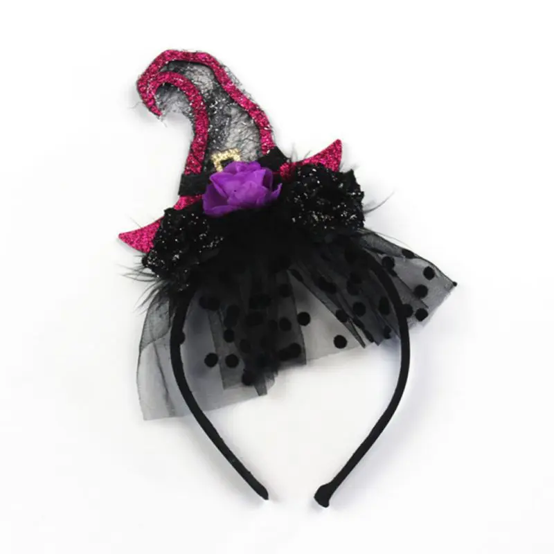 Halloween Party Witch Hat Headwear Holloween Hair Clips Cosplay Costume Hair Hoops Halloween Cosplay Props Hair Accessories