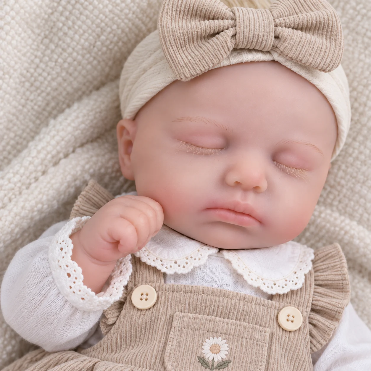 50cm Full Body Silicone Reborn Baby Doll Bald Head Closed Eyes Handcrafted Lifelike Newborn Boy & Girl Collectible Display Gift