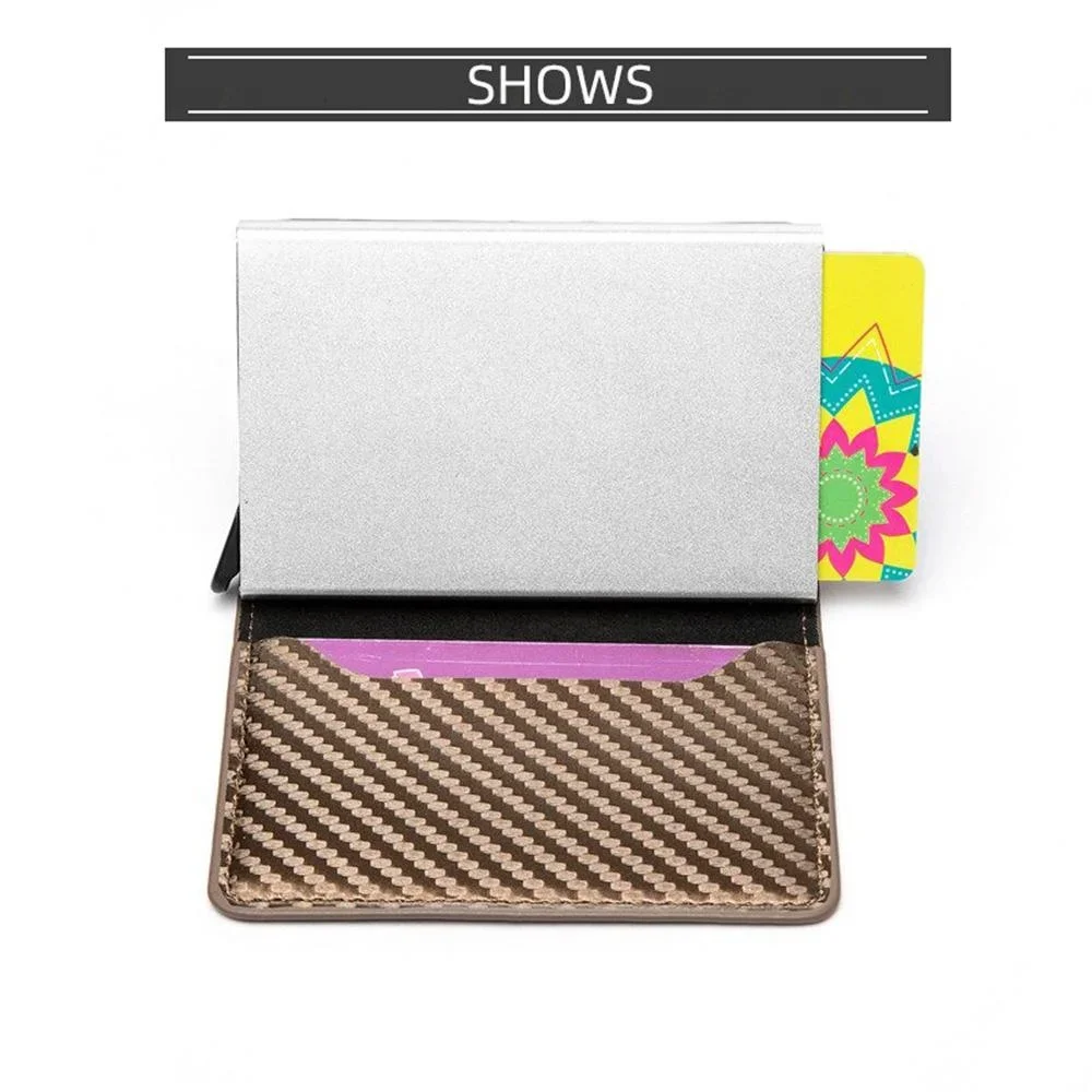 Carbon Fiber Card Holder - Stonego Aluminum Slim Credit Card Holder, RFID Blocking Short Card Wallet