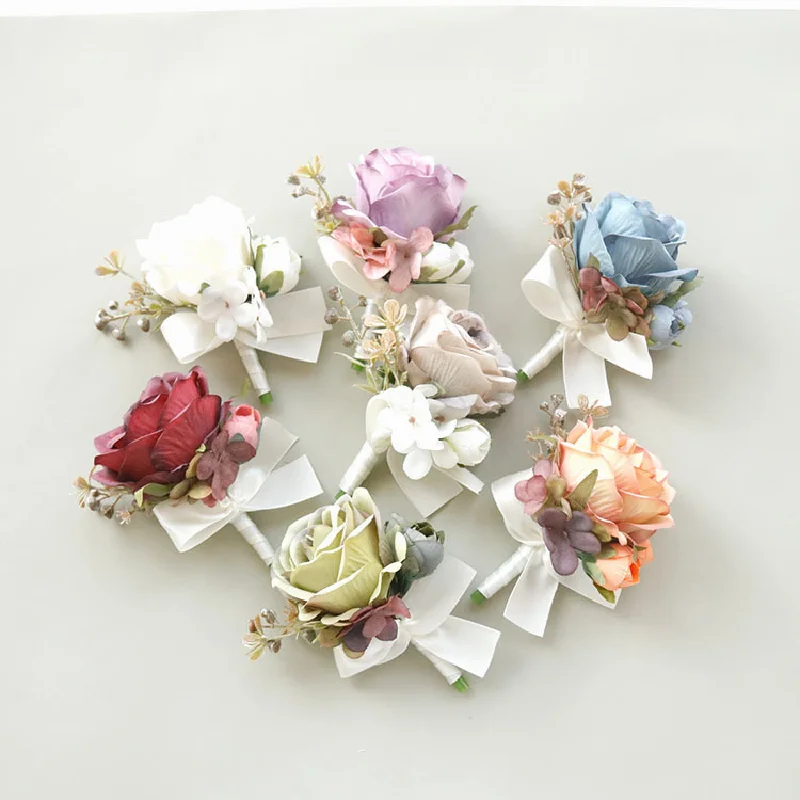 2424Business Celebration corsage handed flower artificial flower wedding supplies photo studio props multicolor