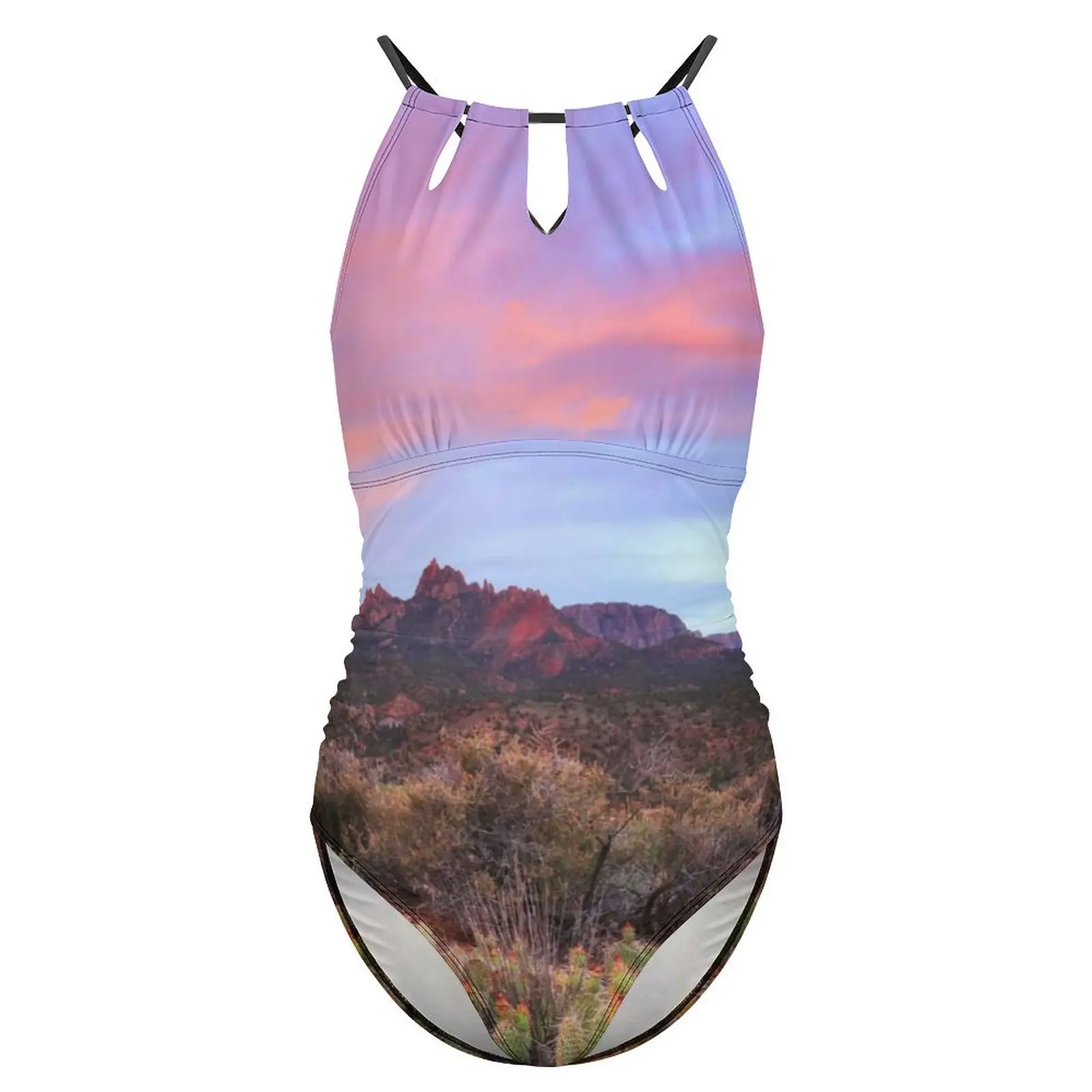 الصحراء الغروب ملابس السباحة الصبار المشهد رفع ملابس السباحة قطعة واحدة اللياقة البدنية المايوه المايوه مثير بحر حجم كبير