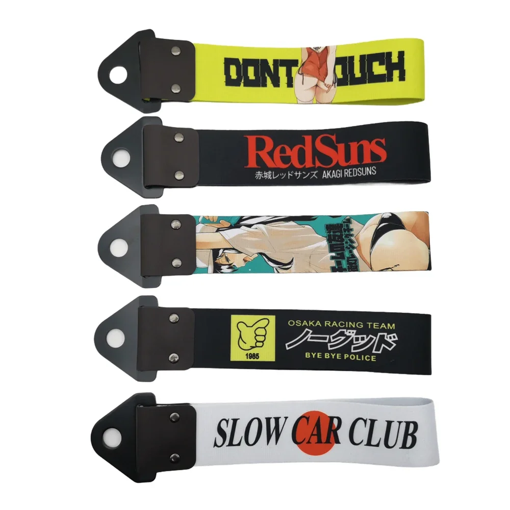 

NEW JDM Culture Car Color Pendant Tow Strap Belt Tow Rope Ribbon Auto Accessories Trailer Ropes Bumper Towing Strap FOR Red Sun