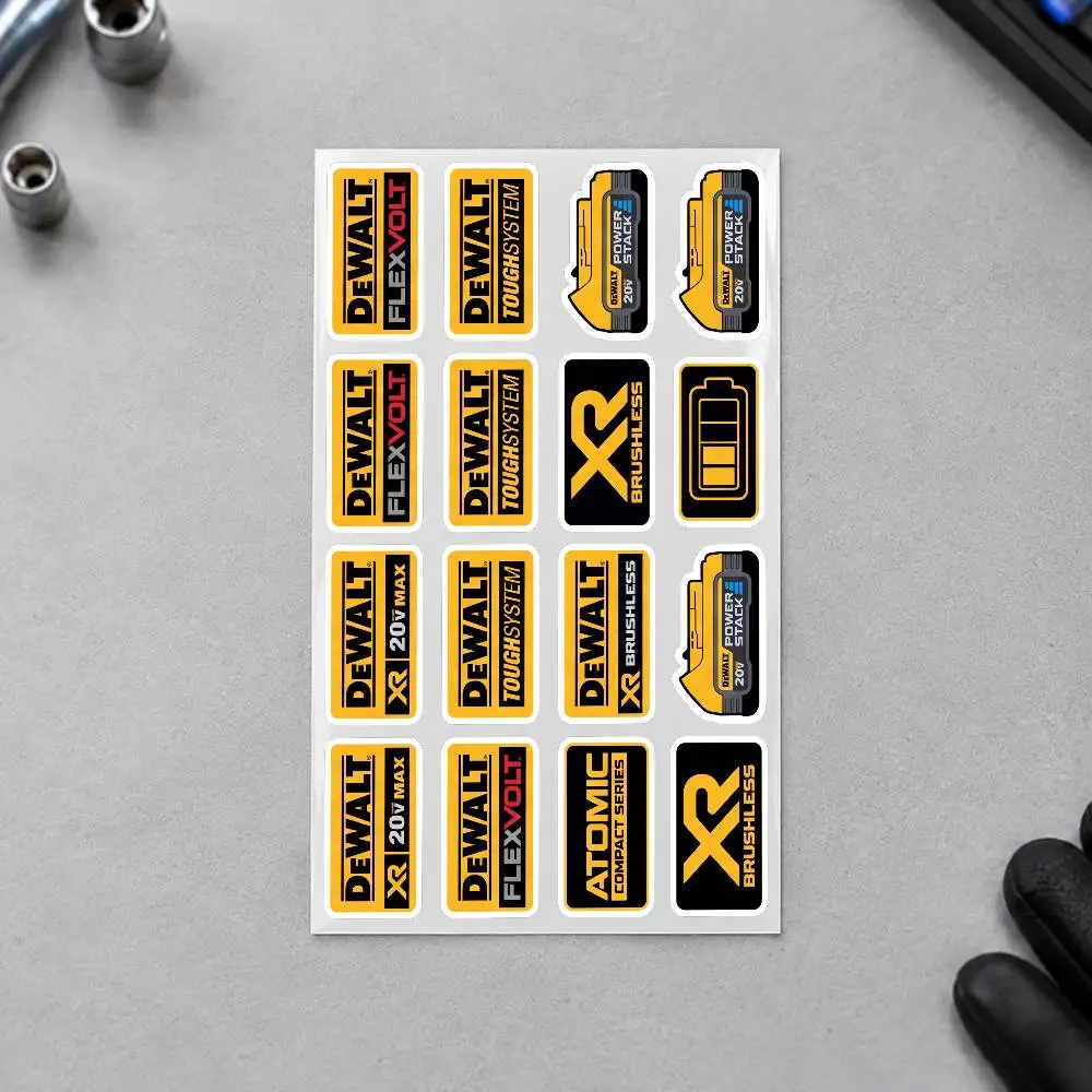 D-DEWALT Motorcycle Decal Sticker Kit Reflective Graphics For Helmet Tank Fairing Body Custom Bike