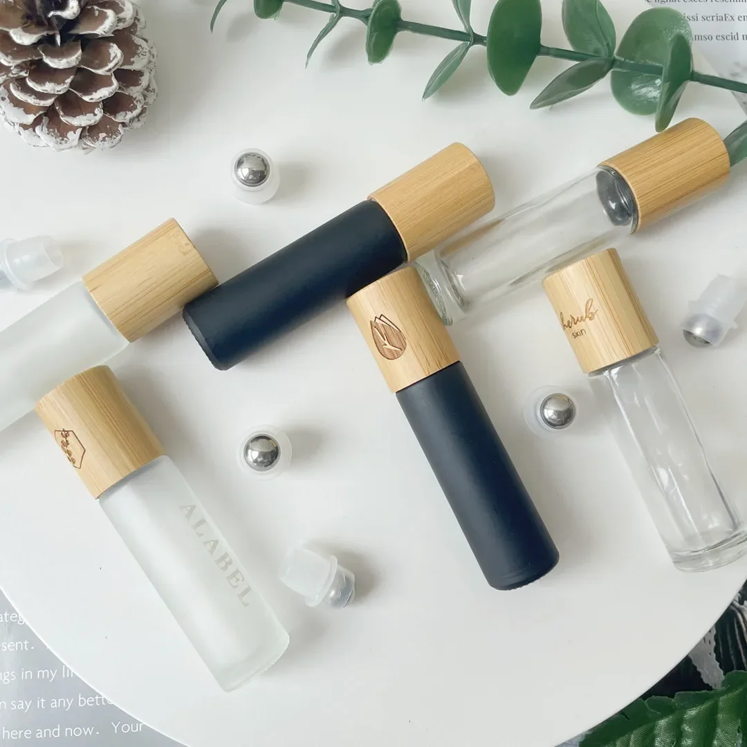 향수용 강철 롤러 볼이 있는 병에 유리 에센셜 오일 롤 천연 에센셜 오일 향수 향수 유리 소재