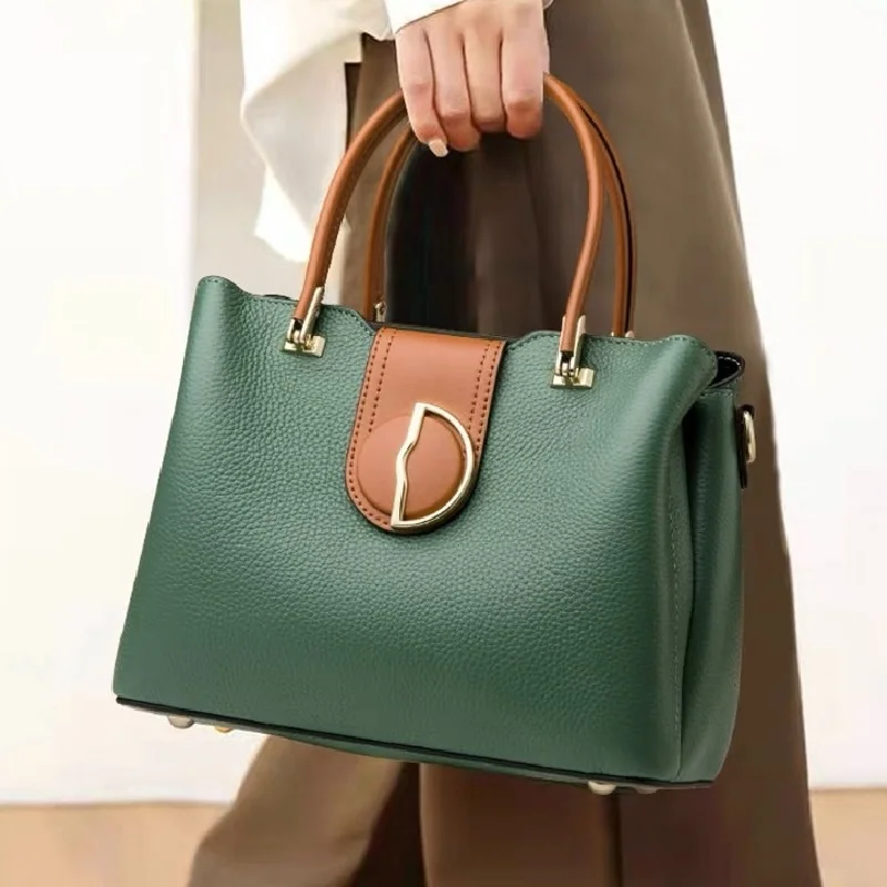 HOT Women Leather Bags for Female Luxury Tote Bag Roomy Commuting Handbags Elegant Genuine Purses New #sc1151