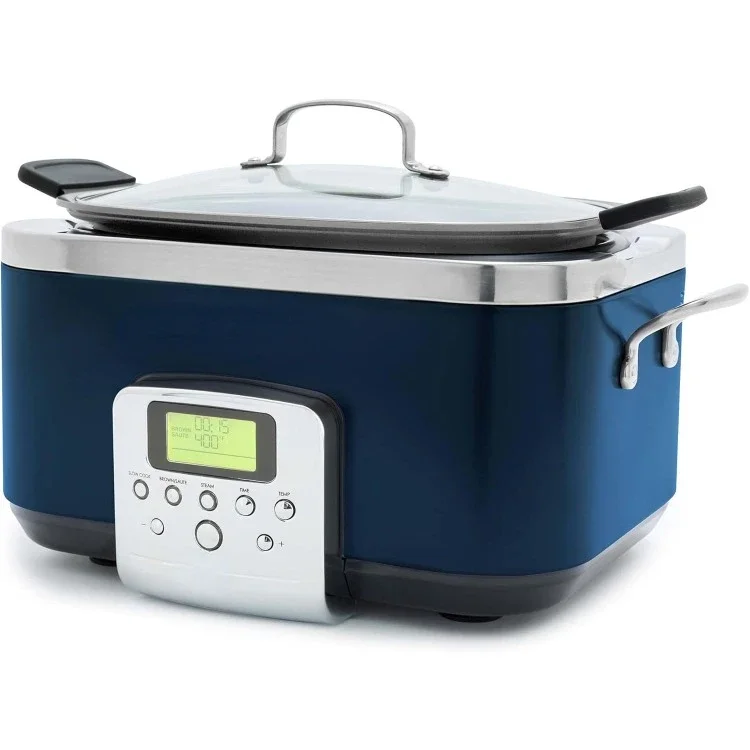 Elite 8 - in -1 Programmable 6QT Electric Slow Cooker, Dishwasher Safe Lid & Removable Crock, PFAS-Free Healthy Ceramic Nonstick