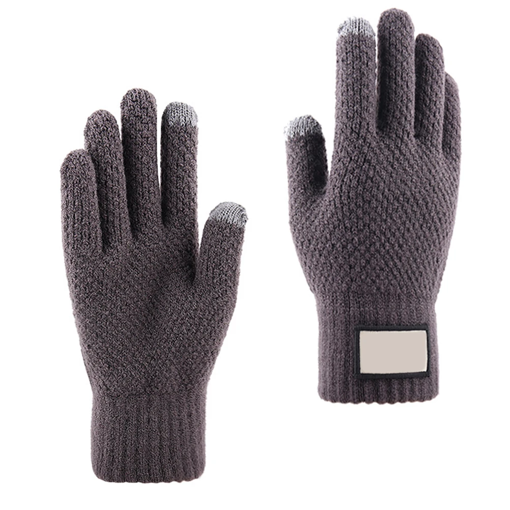 

1 Pair Screen Gloves Winter Outdoor Anti-Slip For Men Double Layer Lined Windproof Insulated Cycling Telefingers