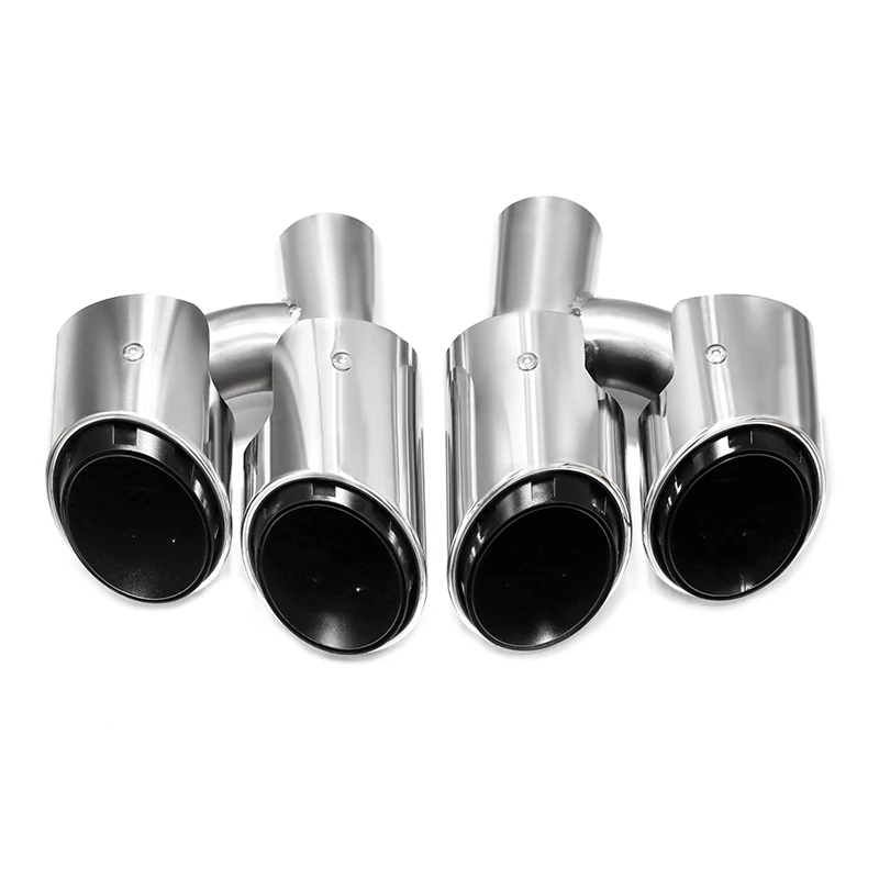 304 Stainless Steel Car Quad Exhaust Tip For Porsche Panamera 970 2010-2013 GTS Design Exhaust Pipe Muffler Tip Nozzle Tailpipe