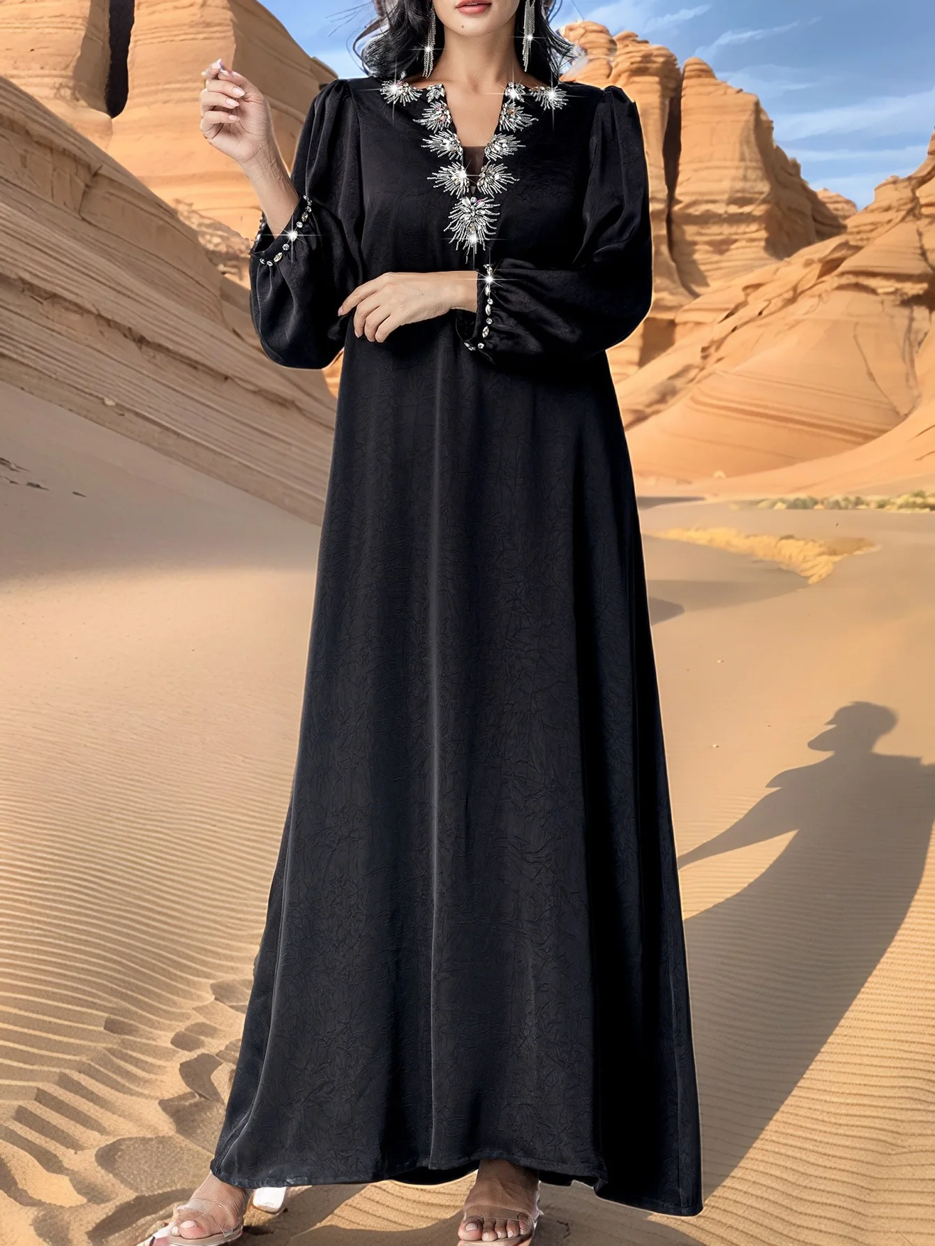 

Muslim Dress for Women Abaya Eid Diamond Party Long Caftan Robe Jalabiya Ramadan Morocco Dubai Kaftan Islam 2025 Vestidos Largos