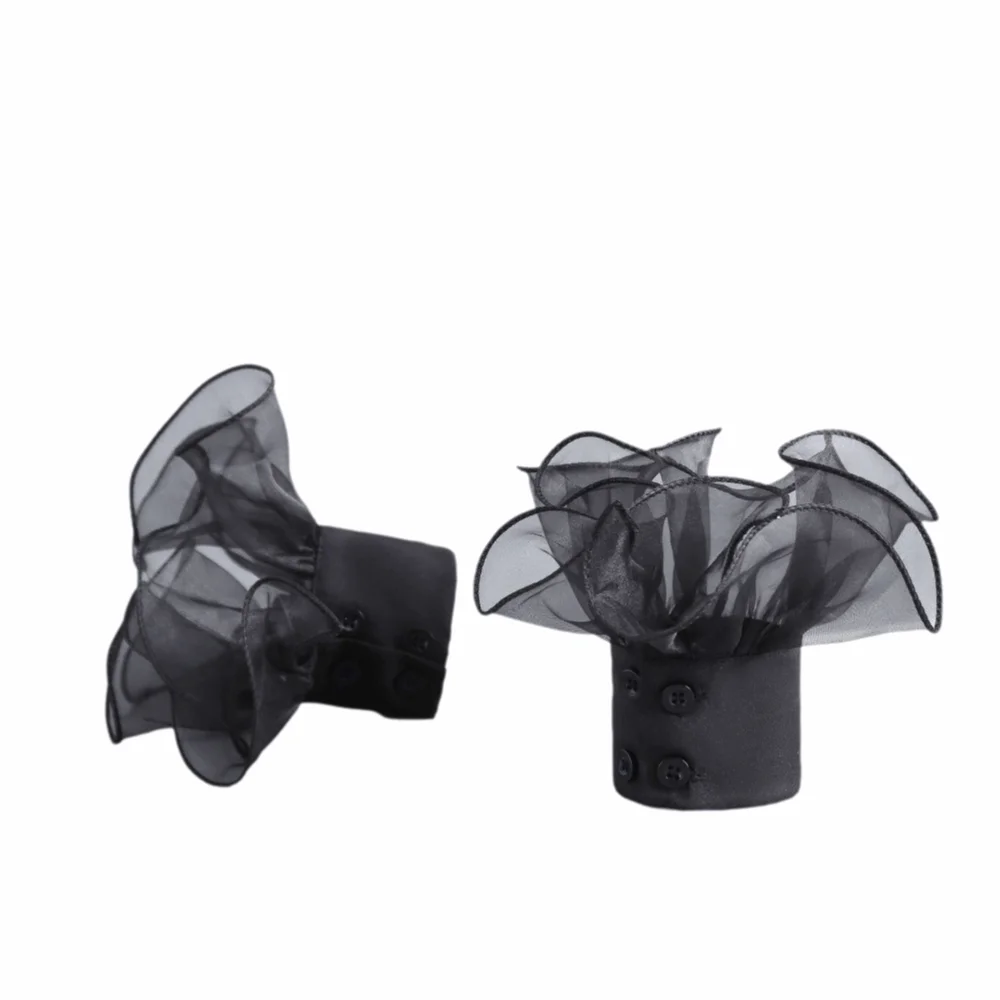 Polyester Trim False Collar Lace Trimmed Breathable Neckpiece Ruffle Design Matching Arm Cuffs Half Shirts Dresses Shirts