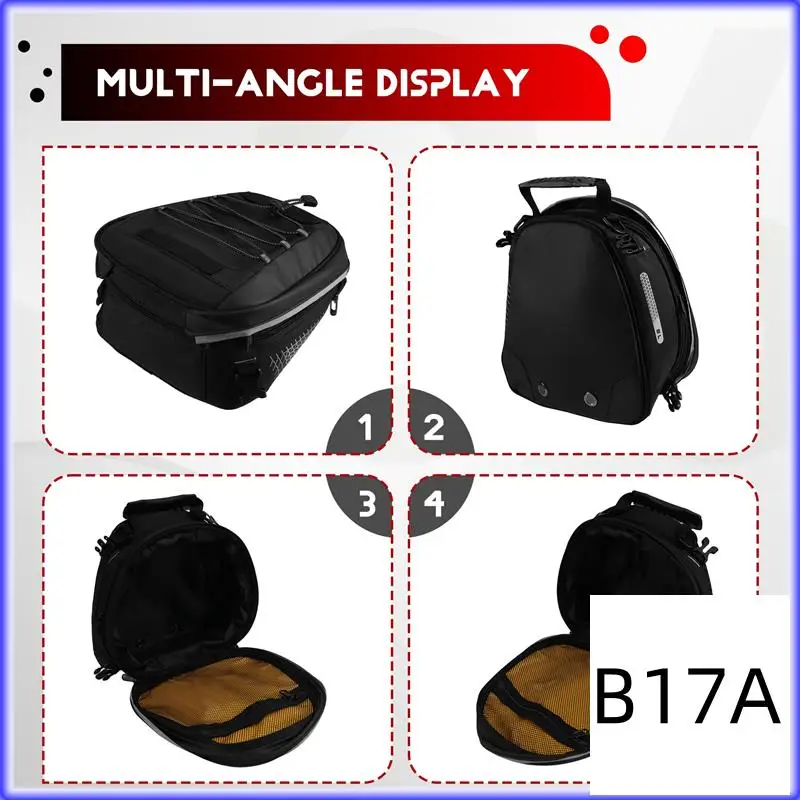 

BT-Universal Motorcycle Tail Bag Expandable 8-10L Universal Rear Luggage Storage Bag With Shoulder Straps And Rain Cover