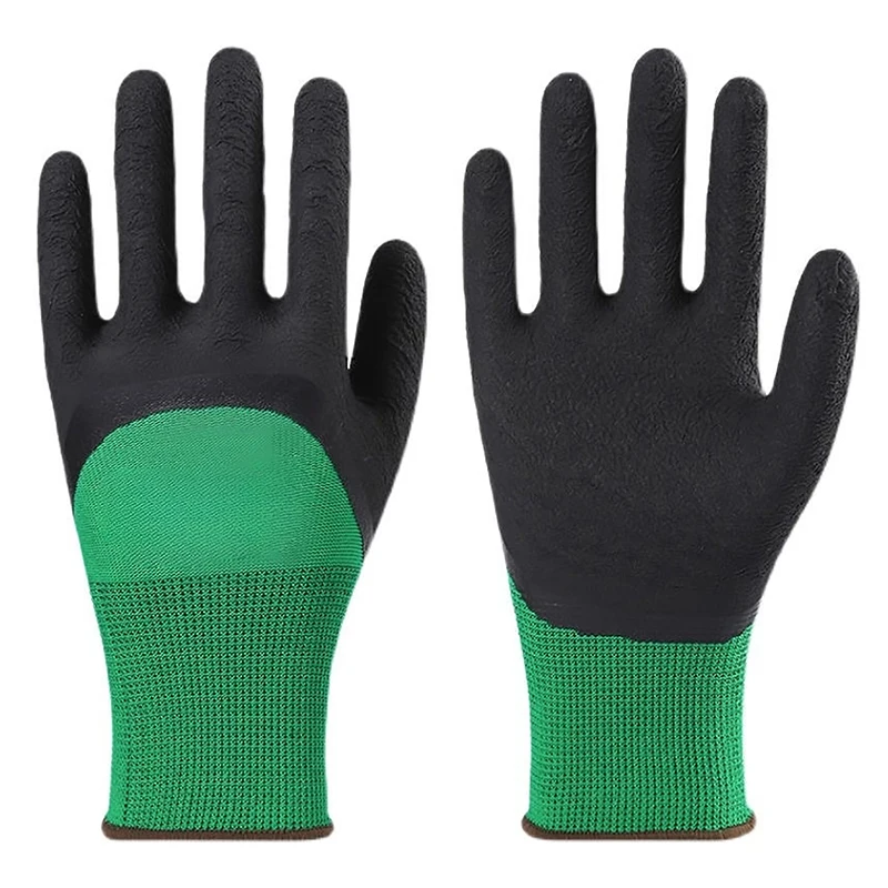 1 Pair Super Grip Working Gloves Rubber Coated Anti-Slip Waterproof Wear-Resistant Garden Gloves For Garden Repairing Builder