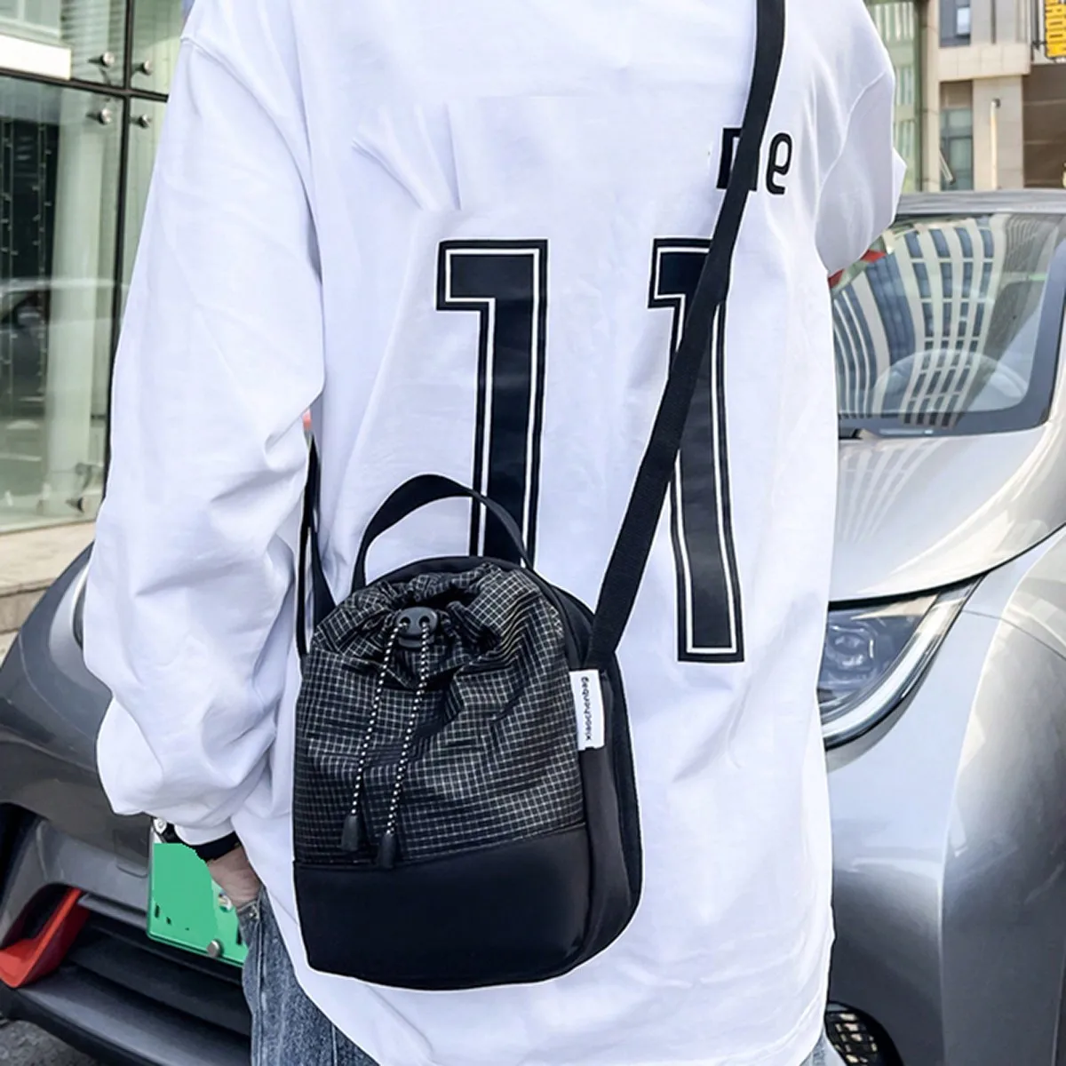 Fashionable Couple Drawstring Bag Casual Men\'s/Women\'s Diagonal Shoulder Bag Fitness Outdoor Hiking Crossbody Bag Lovers Gift