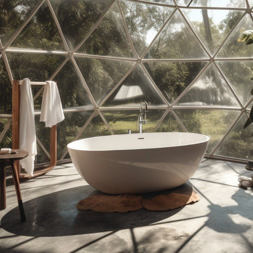 Igloo House Glass Sunroom Camping Glamping Geodesic Dome Tent Resort Garden Outdoor Metal Frame