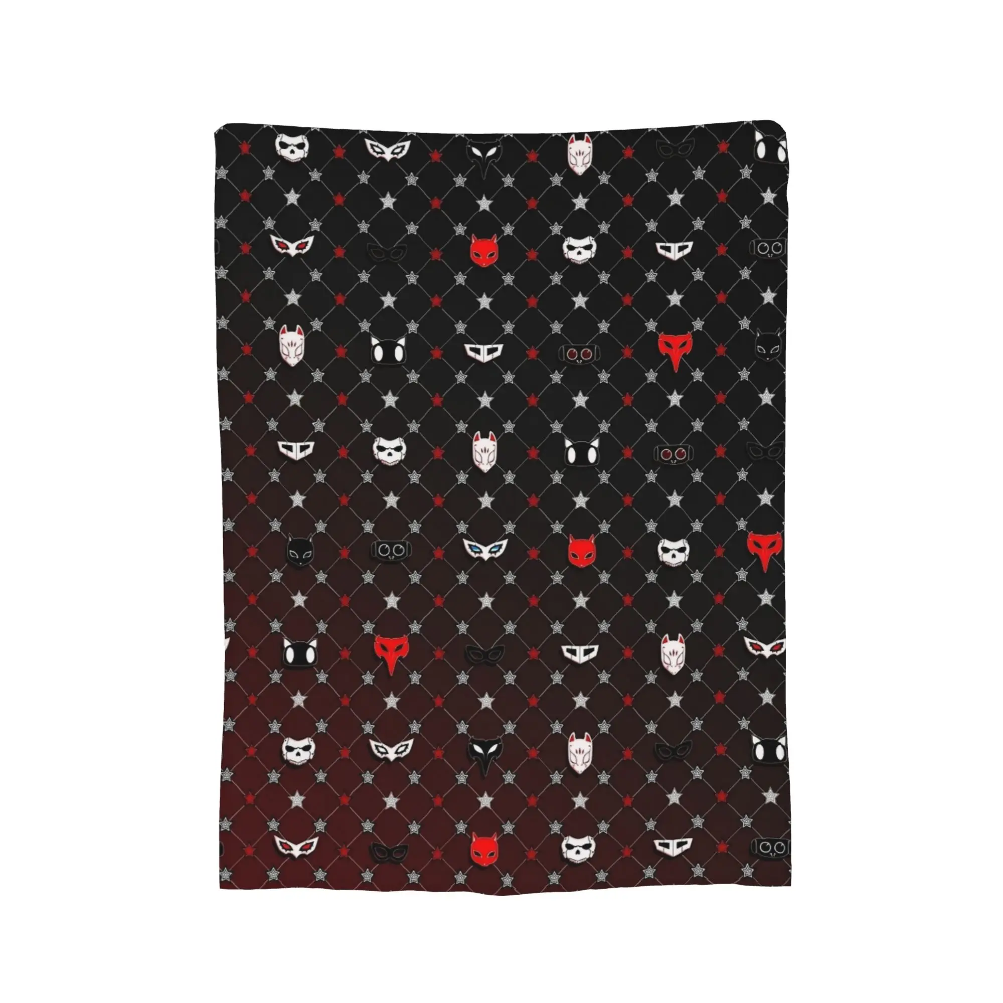 Persona   Mask Pattern Knitted Blanket Flannel Persona Anime Lightweight Throw Blankets for Bedding Couch Bedspread
