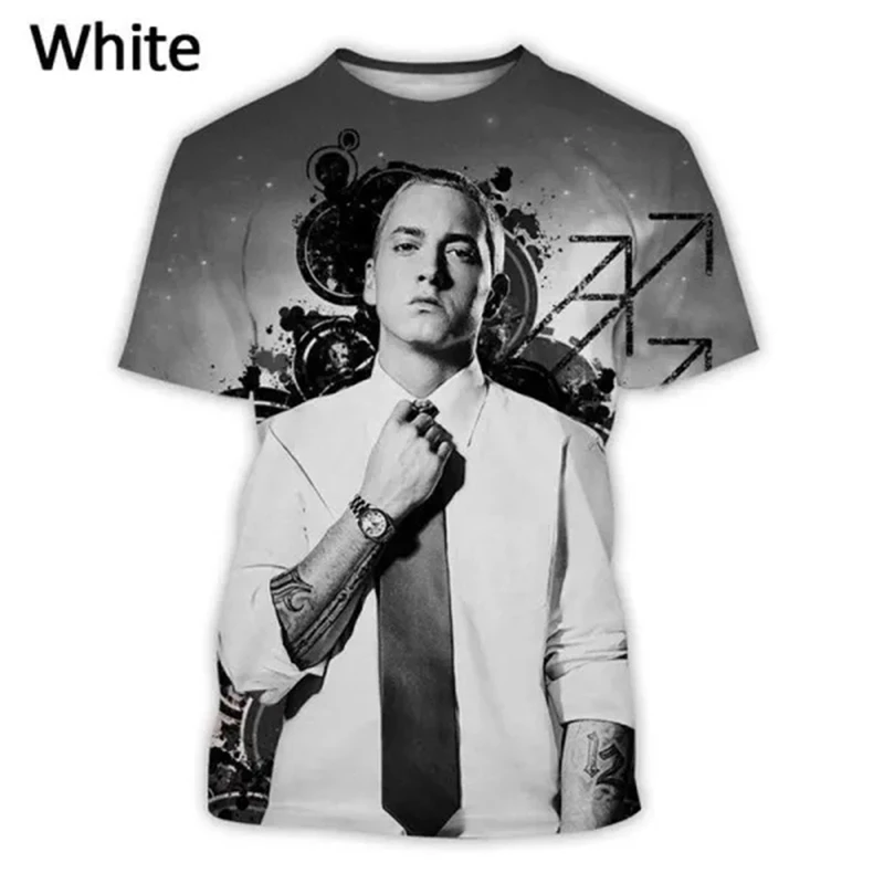 T-shirts Hot Rapper Eminem 3D Print Summer Tees Streetwear Crew Neck Short Sleeve Trap Rap T Shirt Oversized Men Women kids Tops