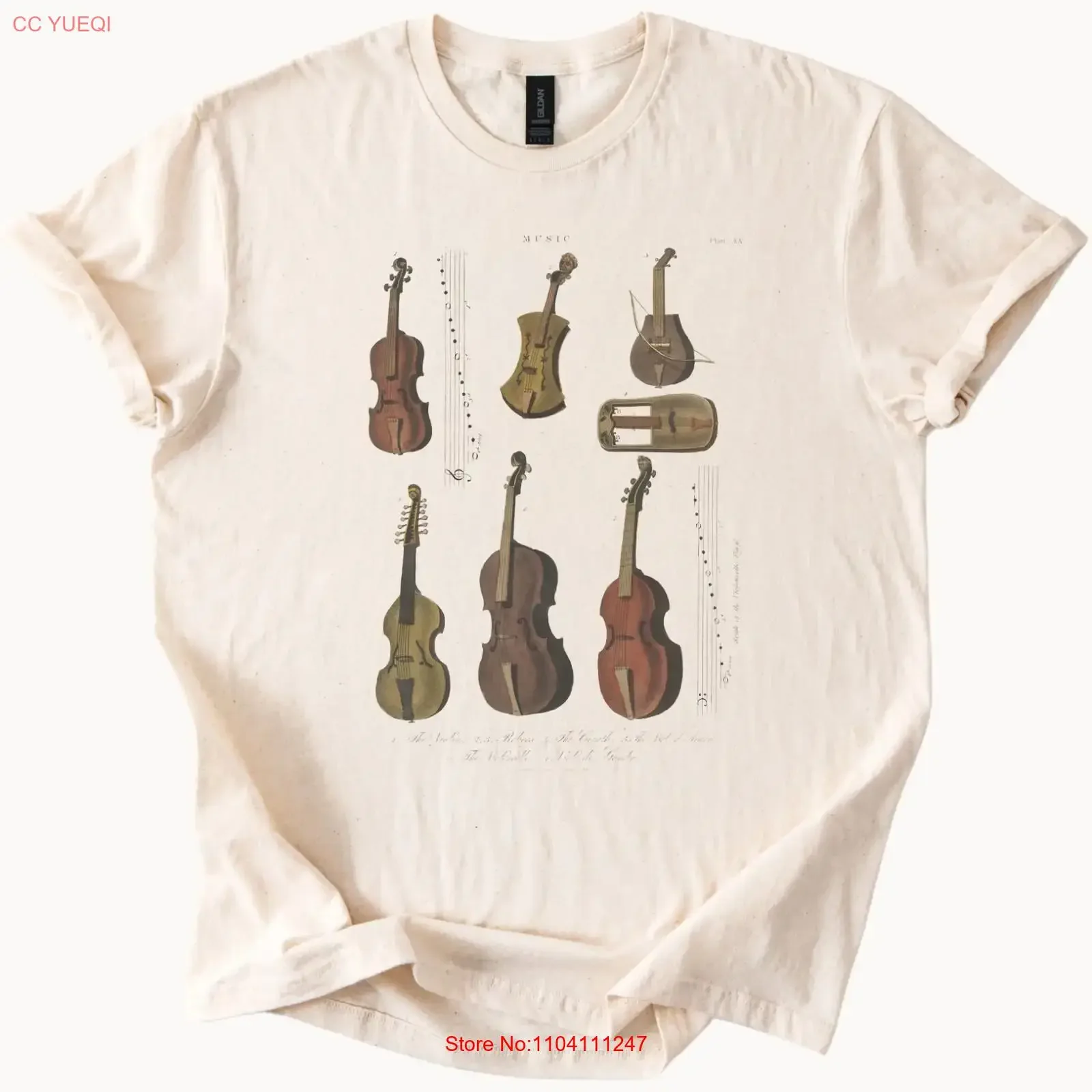 Music Instruments T Shirt String Instrument Art Musicians vintage Washed Stretched fashion Soft Versatile Comfortable Casual