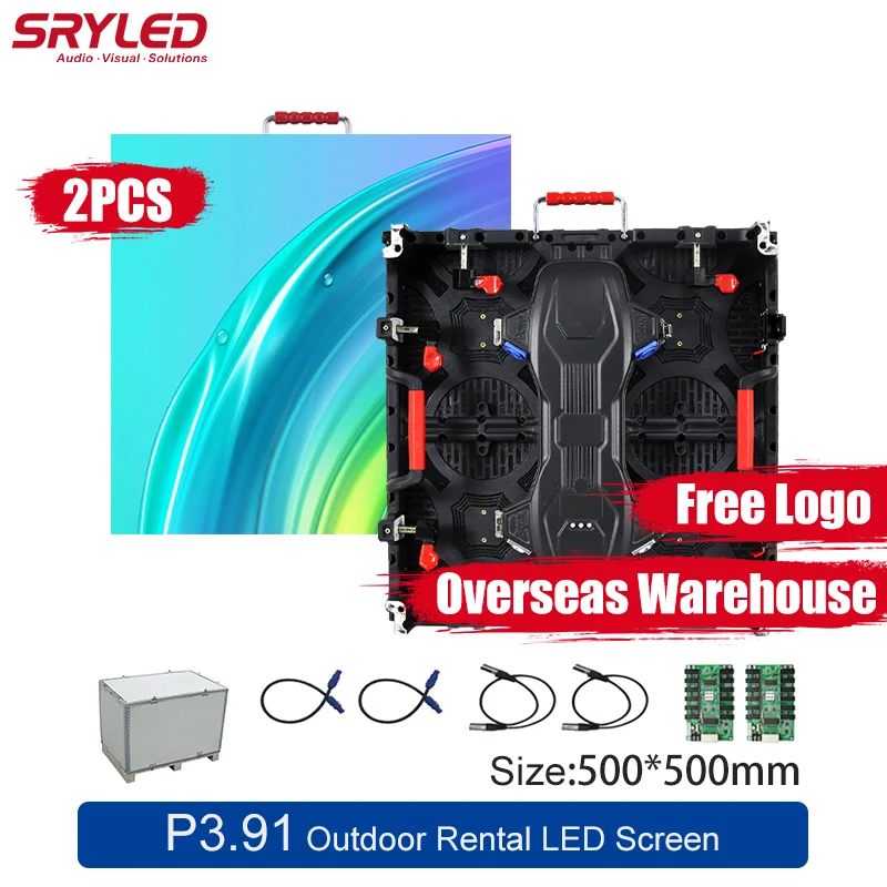 Overseas Warehouse SRYLED Outdoor Rental Led Display Screen P3.91 500x500mm SMD2121 Wedding Background Waterproof Led Video Wall