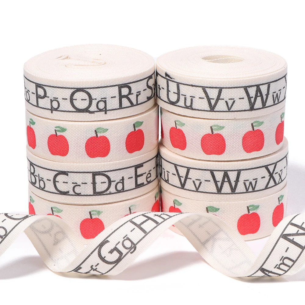 5 Yards/Rolle 16mm bedrucktes Baumwollband mit Buchstaben, handgemachte Schleifen, Geschenkverpackungsband für Geburtstag, Hochzeit, Weihnachten, Partydekoration – Detail 4