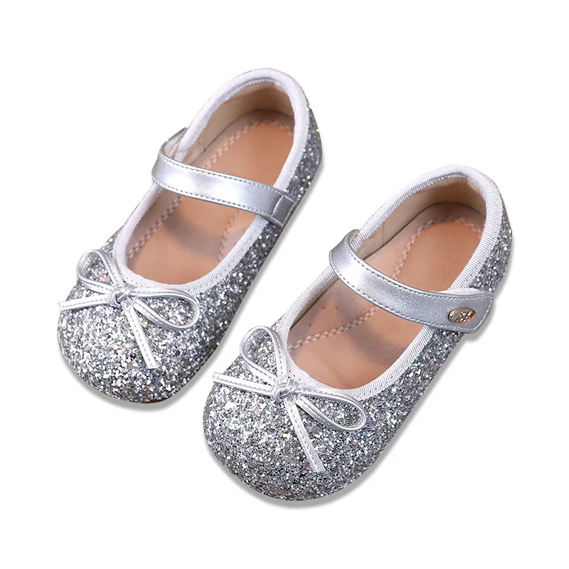 Girls Leather Shoes 24 Fall New Crystal Fashion Korean Children's Single Shoes Leather Non-slip Princess Shoes Children's Shoes