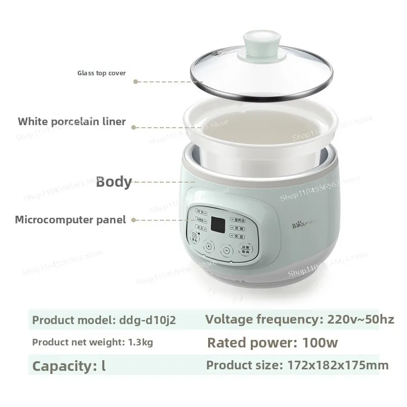 Mini pentola elettrica per stufato DDZ-A08D1 - Piccolo fornello per alimenti per bambini, pentola a cottura lenta per porridge/sopa per neonati, pentola calda compatta ​ ​