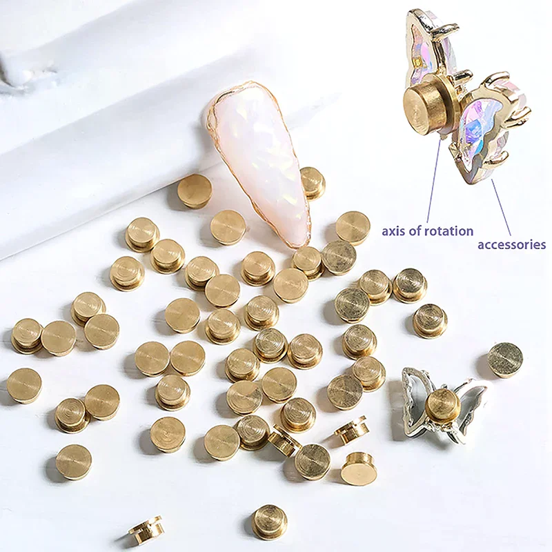 5Pcs Manicure Rotating Jewelry Accessories Universal Rotating Bearings Rotatable Transfer Bead Nail Decor