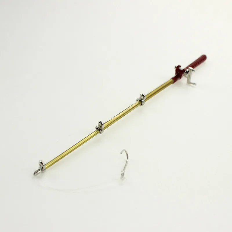 1:12 Simulation Mini Fishing Rod Miniature Food Toys Model Scene Doll House Accessories Photography Props Creative Decoration