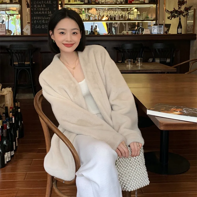Blouse Coat Outerwear Faux Fur Autumn/Winter Women's Soft Loose-fitting Flattering Warm Elegant Short New Comfortable Minimalist
