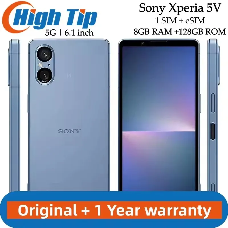 Sony Xperia 5V original desbloqueado, versión japonesa, 5G, 128GB ROM, 8GB RAM, 6.1 ", Snapdragon Gen 2, huella dactilar, NFC, teléfono móvil de 48MP