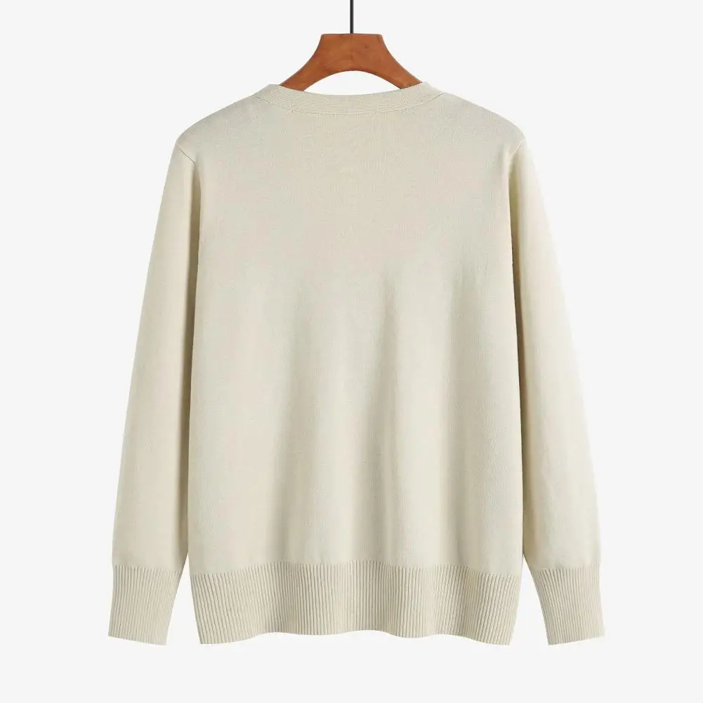 

Autumn Winter Vintage Solid Chic V-neck Short Style Knitted Cardigan Women Clothing Fashion Elegant Commute Loose Sweaters