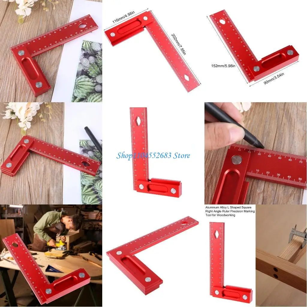 

Y6GD Measuring Ruler Metric Square L Woodworking Height Ruler Carpentry Square