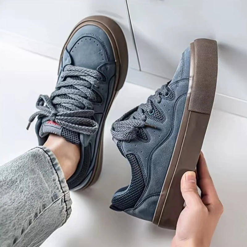 أحذية خبز رجالية عصرية باللون الأحمر الخمري النسخة الكورية متعددة الاستخدامات على طراز هونج كونج أحذية تزلج رياضية وترفيهية للرجال #6