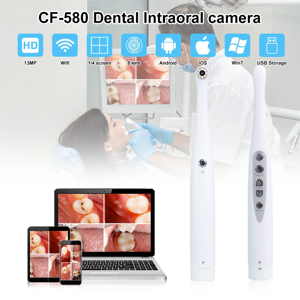 

Dental Intraoral Camera WiFi 13 MP Wireless Tooth Camera 8 lens 1080P HD Intra Oral Endoscope for IOS Android Phone Mac PC