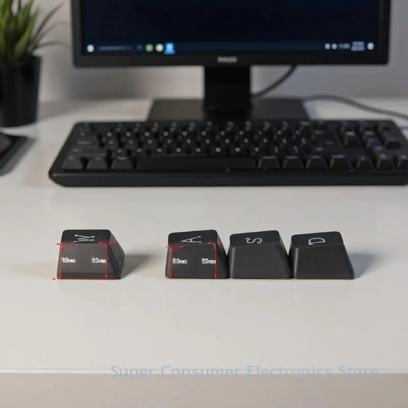 Unique 4Pcs WASD Arrow Key Caps with Broadside Lighting, Mech Keyboard Compatible, Emo Meme Theme, Fits MX Switch