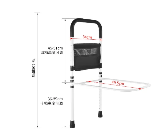 واقي يد معدني عالي الجودة على شكل حرف U للبالغين وكبار السن من المصنع مباشرة لسلامة السرير مع مقبض مساعد للاستخدام المنزلي #1