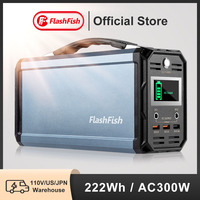 FF Flashfish G300 300W Solar Generator 222Wh Portable Power Station 60000mAh Rechargeable Battery for Outdoor Camping Home