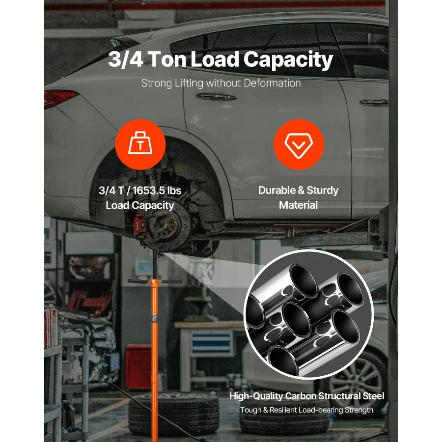 

Underhoist Support Stand 3/4 Ton Capacity Lifting 52.8 to 76 in Self-Locking Threaded Screw Bearing Mounted Spin Handle Pole Ja