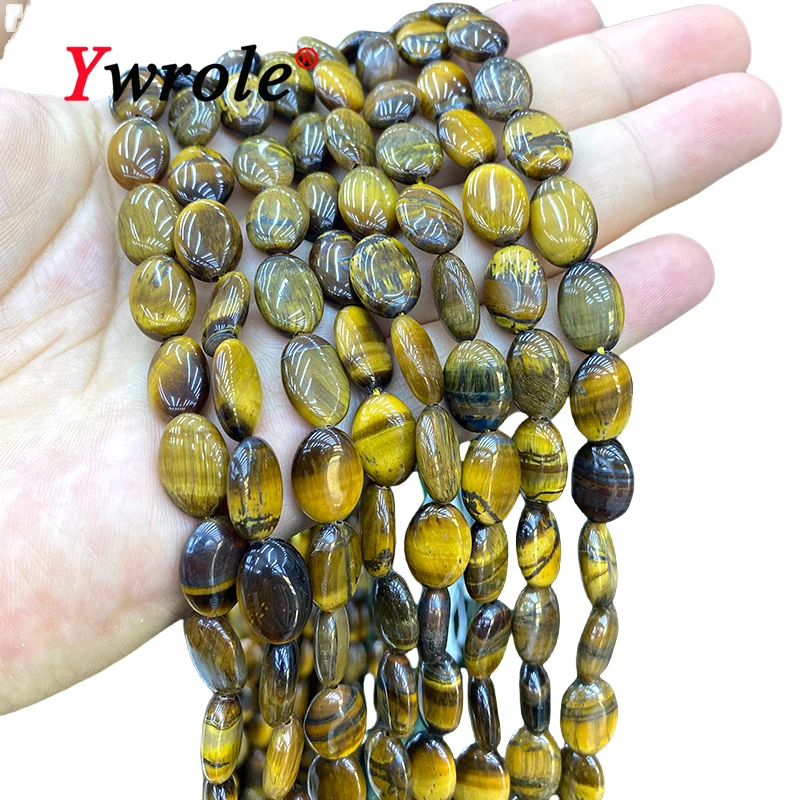 10x14mm Naturstein aa Tigerauge ovale Form flache lose Abstands perlen für Schmuck herstellung DIY Armband Charms Zubehör