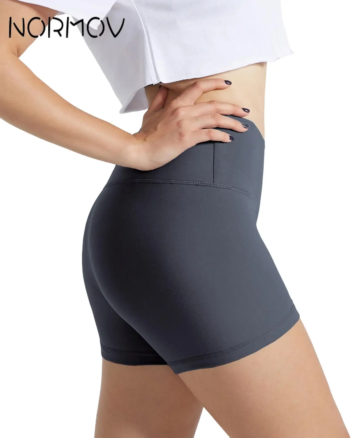 NORMOV Seamless Gym Shorts Women High Waist Fitness Shorts Female Sports Shorts Raises Butt Yoga Shorts Woman Casual Workout