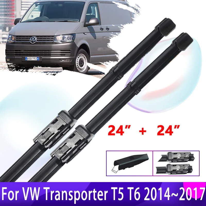 

for Volkswagen VW Transporter T5 T6 2014~2017 Front Window Windshield Windscreen Wipers Car Wiper Blades Car Accessories 24" 24"